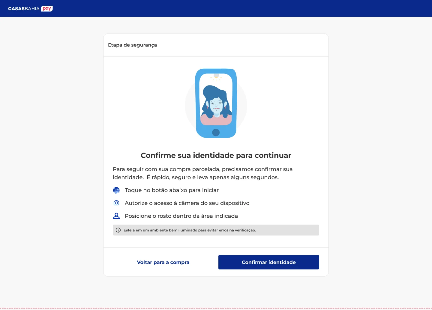 Segurança · Casas Bahia Pay